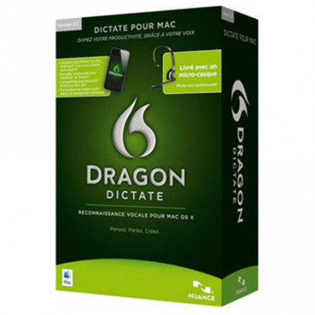 Dragon Dictate 2.5 (reconnaissance vocale pour Mac OS X)