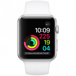 Apple Watch Série 1 (38mm) Boîtier en aluminium argent avec Bracelet Sport blanc