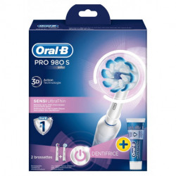 Brosse à dents électrique Oral-B Pro 980s Sensitive Clean avec dentifrice Oral-B