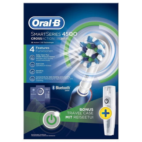 Brosse à dents électrique Oral-B Smart Series 4500 CrossAction avec étui de voyage