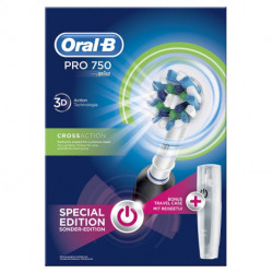 Brosse à dents électrique Oral-B Pro 750 CrossAction (Black) avec étui de voyage