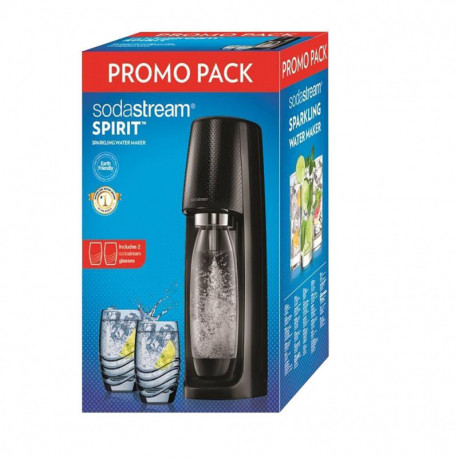 Sodastream Spirit Noire 1L + 2 Verres