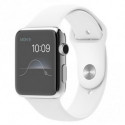 Apple Watch boîtier de 42mm en acier inoxydable avec Bracelet Sport Blanc