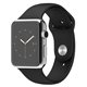 Apple Watch boîtier de 42mm en acier inoxydable avec Bracelet Sport Noir MJ3U2