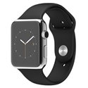 Apple Watch boîtier de 42mm en acier inoxydable avec Bracelet Sport Noir MJ3U2