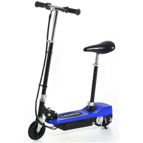 Homcom Trottinette électrique 120 W pliable pour enfants à partir de 7 ans hauteur de guidon et selle réglable 12 Km/h max. bleu