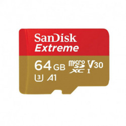 Sandisk Carte mémoire Extreme microSDXC 64 Go + Adaptateur SD