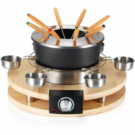 Kitchen Chef Raclette - Fondue Fondue 8 personnes base en bois