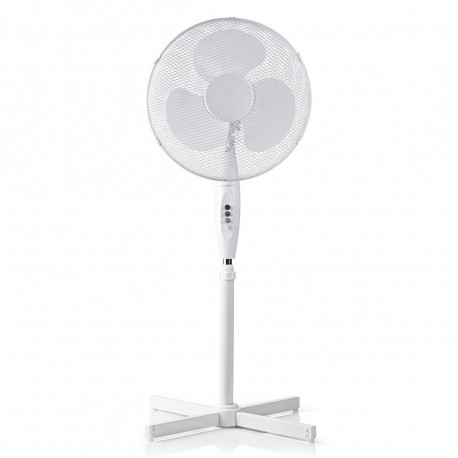 Nedis Ventilateur sur Pied Hauteur Réglable 40cm de Diamètre 3 Vitesses Blanc