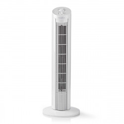 Nedis Ventilateur Colonne 3 Vitesses Fonction d'Oscillation Fonction de Minuterie Blanc