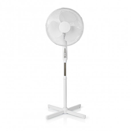 Nedis Ventilateur sur Pied avec Télécommande Hauteur Réglable 40cm de Diamètre 3 Vitesses Blanc