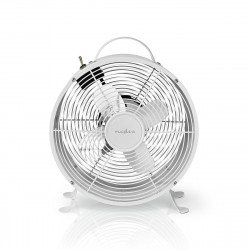 Nedis Ventilateur de Bureau Rétro Diamètre 25cm 2 vitesses Blanc