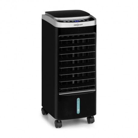 oneConcept Freshboxx Pro Rafraîchisseur d'air 3-en-1, 65W, débit 966m³ - h, 3 vitesses de ventilation - Noir