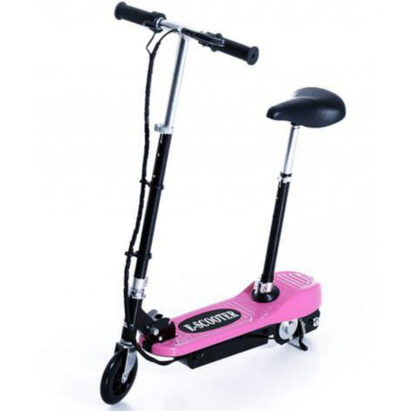 Homcom Trottinette électrique 120 W pliable pour enfants à partir de 7 ans hauteur de guidon et selle réglable 12 Km/h max. rose