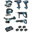 Makita Ensemble de 7 machines (DDF482 + DTD152 + DGA504 + DSS610 + DHR202 + DJR186 + DJV180) Makita DLX7013PT1