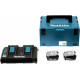 Makita Pack Énergie 18 V Li-Ion (2 batteries + 1 chargeur double) avec coffret MAKPAC Makita 197504-2