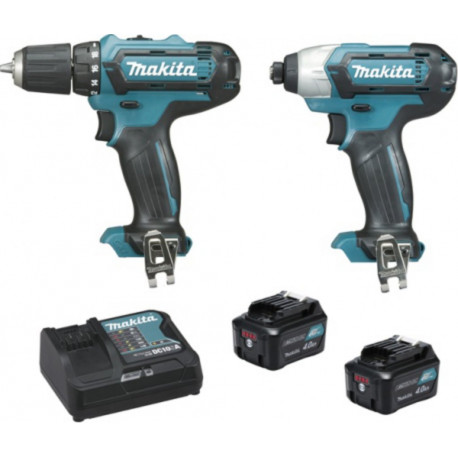 Makita Pack outillage ensemble de 2 machines 12 Volts Li-Ion 4 Ah CXT (DF331D + TD110D) CLX201SMJ