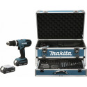 Makita Perceuse visseuse à percussion 18 Volts Li-Ion 1,5 Ah diamètre 13 mm (coffret alu) modèle HP457DWEX4