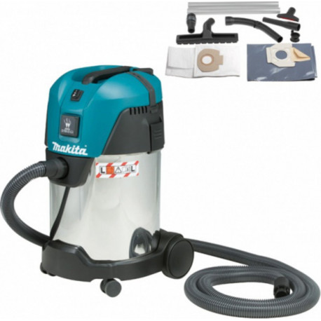 Makita Aspirateur 1300 W 30 Litres CLASSE L INOX modèle VC3011L