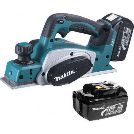 Makita Rabot sans fil largeur des fers de 82mm 18 volts 3 Ah livre avec 2 batteries li-ion BKP180RFE