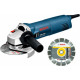 Meuleuse angulaire 125 mm Bosch PROFESSIONNEL GWS 1000 + 1 disque diamant universel + coffret de transport Bosch 0601821900