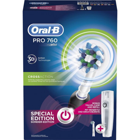 Brosse à dents électrique Oral-B Pro 760 CrossAction (Black) avec étui de voyage