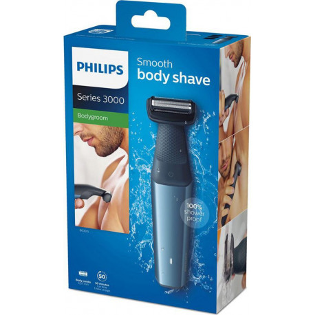 Philips Bodygroom Series 3000 Tondeuse Corps Étanche Gris Bleu BG3015/15