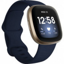 Fitbit Montre connectée Montre sport Versa 3 Or et Bleu Nuit