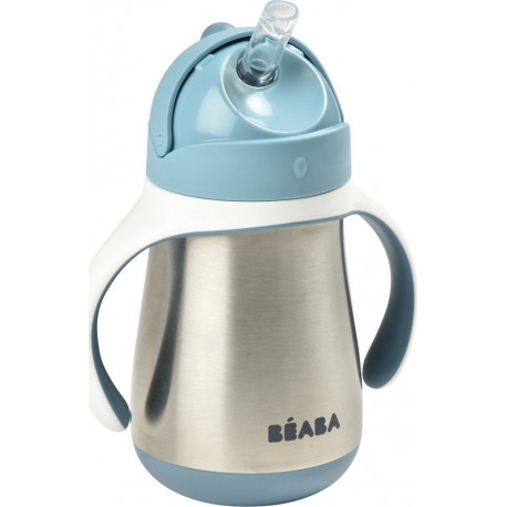 Beaba Puériculture Tasse paille inox 250 ml - Windy blue