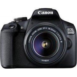 Canon Appareil Photo Reflex EOS 2000D + Objectif 18-55mm Noir