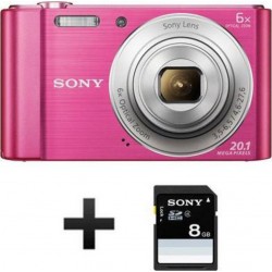 Sony Appareil Photo Compact DSC-W810 Rose Objectif 4.6-27.6mm + Carte SD 8 Go