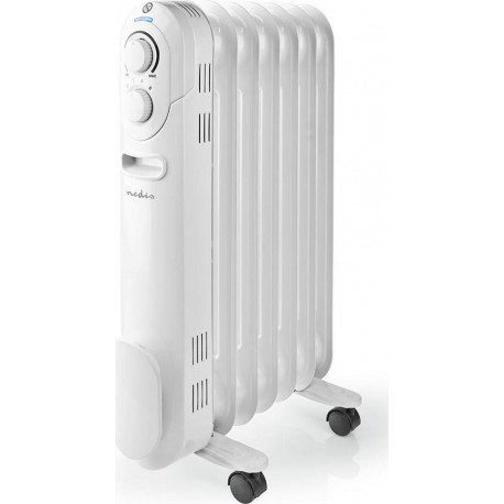 Nedis Radiateur à Huile Mobile 1 500 W Blanc