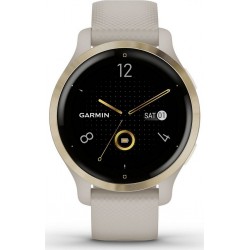 Garmin Montre sport Venu 2S Light Gold avec bracelet beige