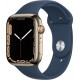 Apple Watch Montre connectée 45MM Acier Or/Bleu Series 7 Cellular