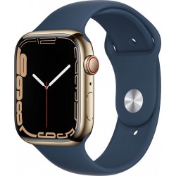 Apple Watch Montre connectée 45MM Acier Or/Bleu Series 7 Cellular