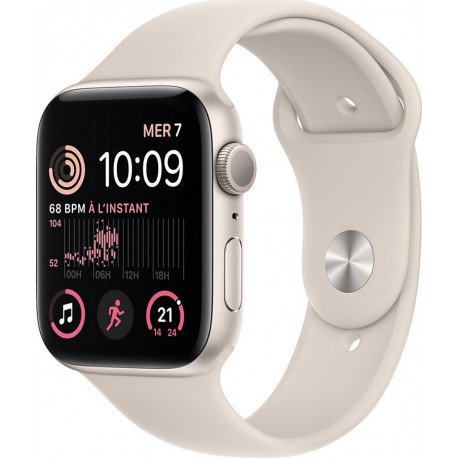 Apple Watch Montre connectée SE 44MM Alu/Lumiere Stellaire