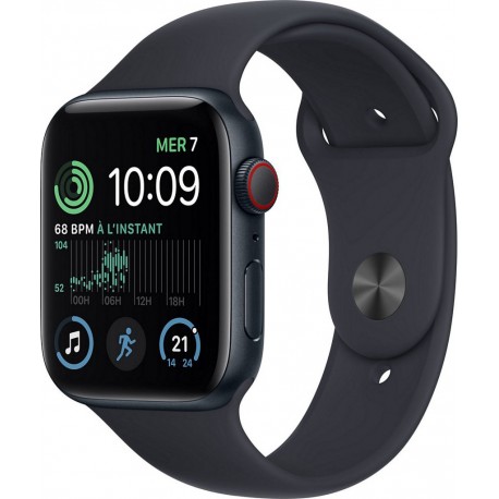 Apple Watch Montre connectée SE 44MM Alu/Minuit Cellular