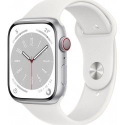 Apple Watch Montre connectée 45MM Alu Argent/Blanc Series 8 Cellular