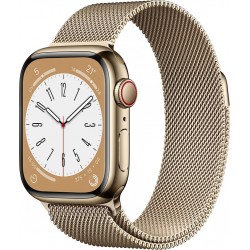 Apple Watch Montre connectée 41MM Acier Or/Boucl Or Mil Series 8 Cell