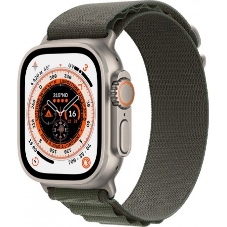 Apple Watch Montre connectée 49MM Titane/Boucl Alp Vert Ultra L Cellu