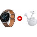 Huawei Montre connectée Pack Watch 3 Classic Marron+Freebuds 4i