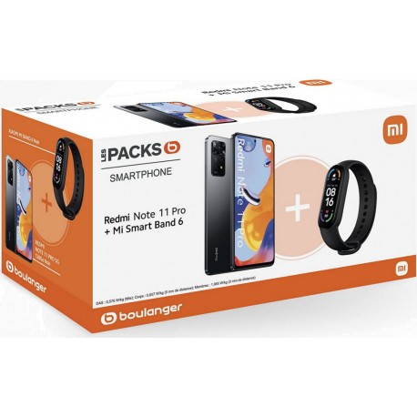 Xiaomi Smartphone Pack Redmi Note 11 Pro Gris 5G+Mi Band 6