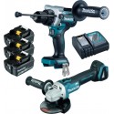 Makita Kit meuleuse d'angle sans fil et perceuse-visseuse à percussion sans fil 18V DLX2434TJ