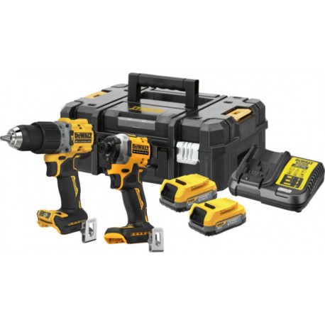 Dewalt Pack combiné sans fil 18V XR DeWalt (sans balais) comprenant une perceuse-visseuse DCD800, une visseuse à choc sans fil 1