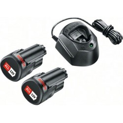 Bosch Kit de démarrage : 2xPBA 12V, 1,5 Ah Batterie O-A et chargeur GAL 1210 CV 1600A01L3E