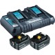 Makita Kit Power Source Li 18V 2x 6Ah batteries + double chargeur 199484-8