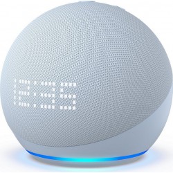 Amazon Assistant vocal Echo Dot 5 avec Horloge Bleu gris