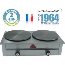 Crêpière gaz - 2 plaques - diamètre 350 mm - sofraca