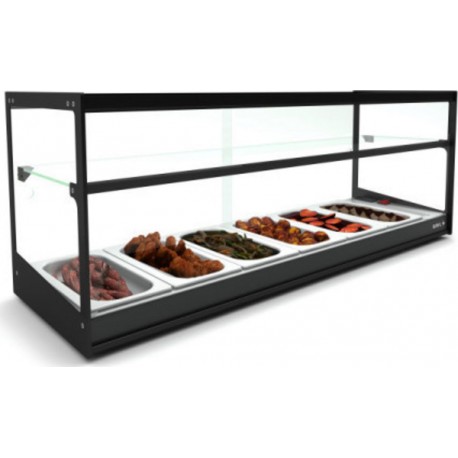 NC Vitrine chaude bain-marie bacs gn 1/3 série logic - 840 à 1190 mm - sayl - 1 étagère1190 mm