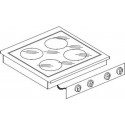 NC Réchaud en céramique drop-in - 4 zones de cuisson - combisteel - nvt.600600260